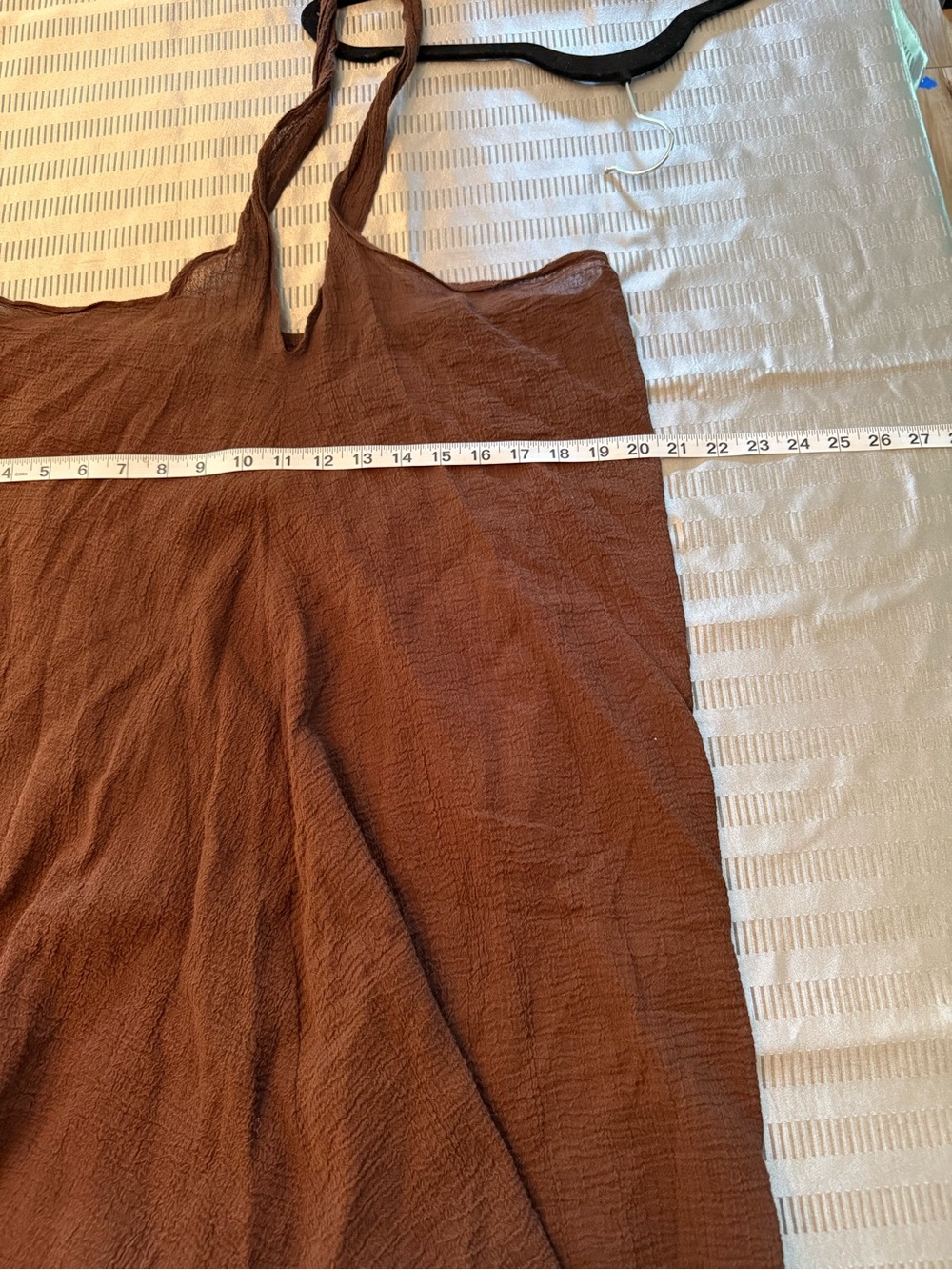 Victoria's Secret chocolate cotton gauze sarong skirt / swimsuit cover-up XL - Picture 2 of 5